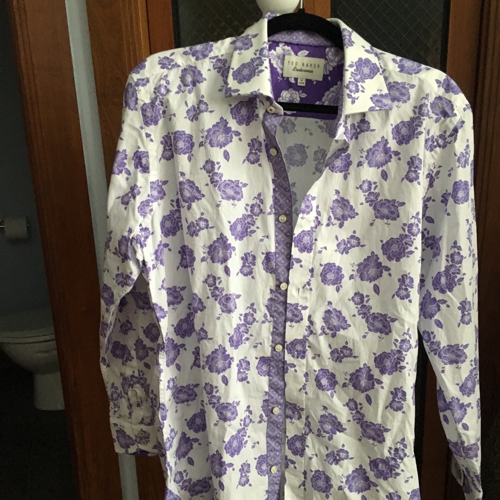 Ted Baker Endurance purple floral print shirt